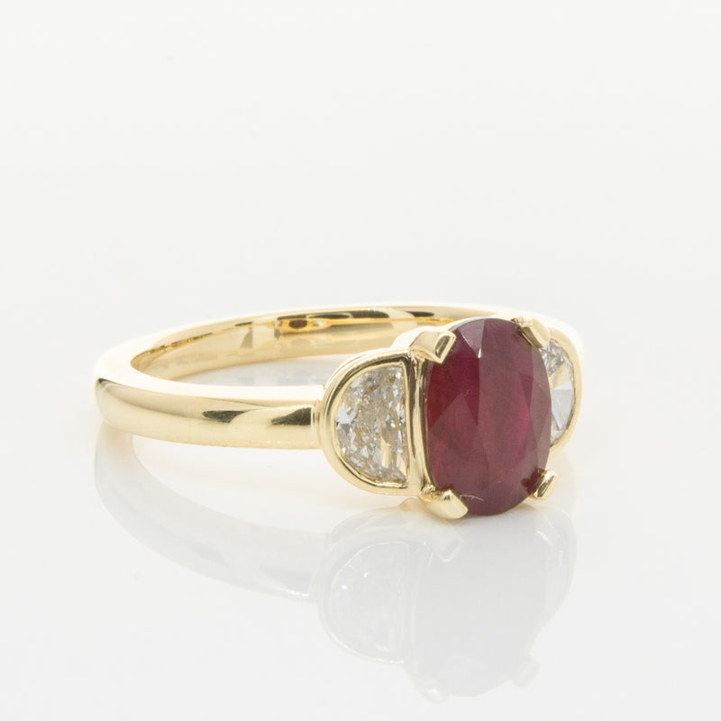 18ct Yellow Gold Ruby & Diamond Ring-Ring-Walker & Hall