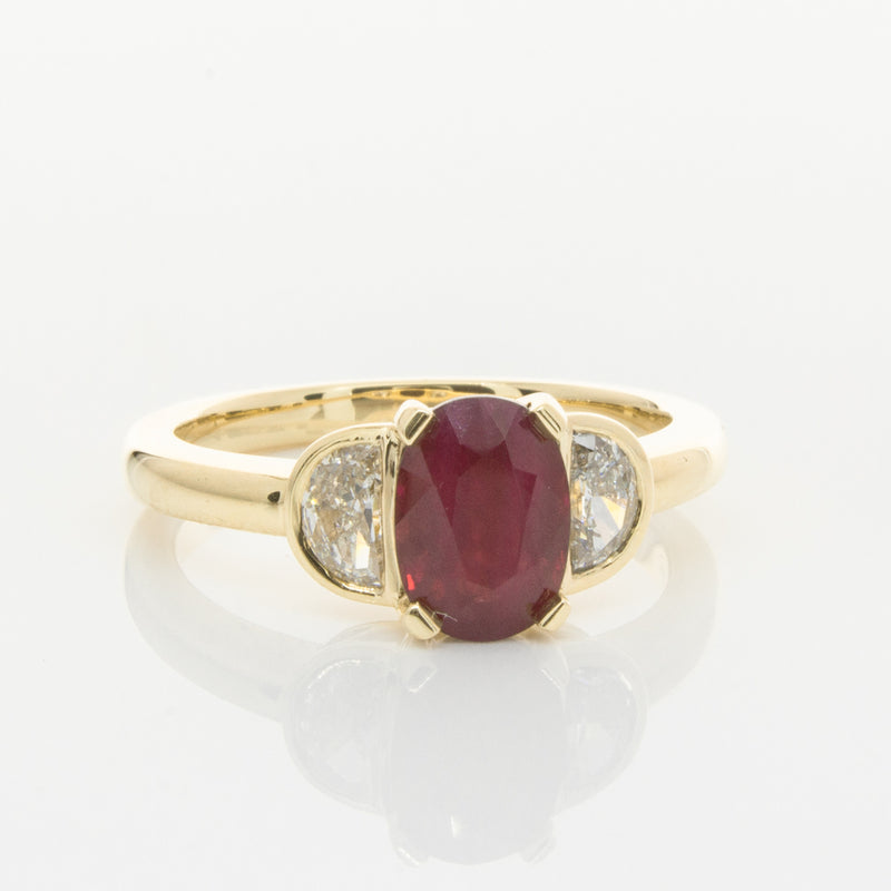 18ct Yellow Gold Ruby & Diamond Ring-Ring-Walker & Hall