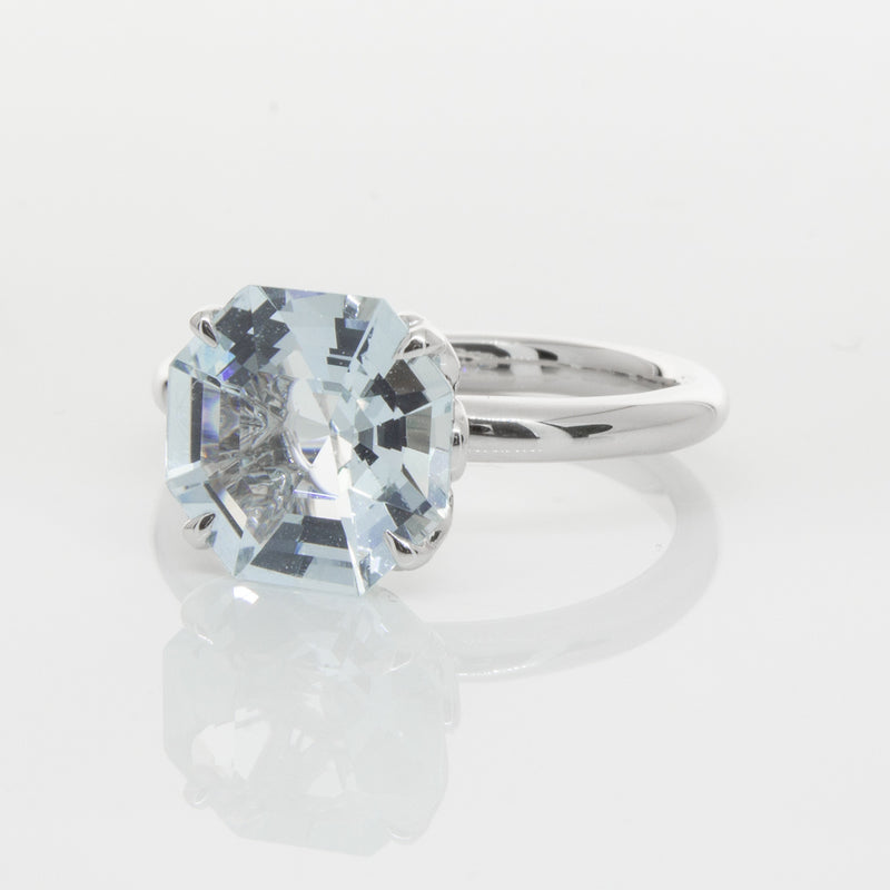 18ct White Gold Aquamarine Octavia Ring-Ring-Walker & Hall