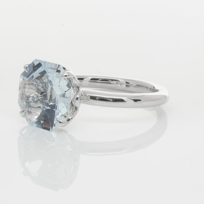 18ct White Gold Aquamarine Octavia Ring-Ring-Walker & Hall