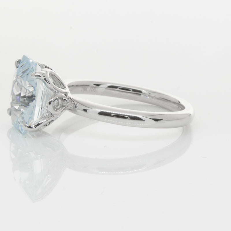 18ct White Gold Aquamarine Octavia Ring-Ring-Walker & Hall