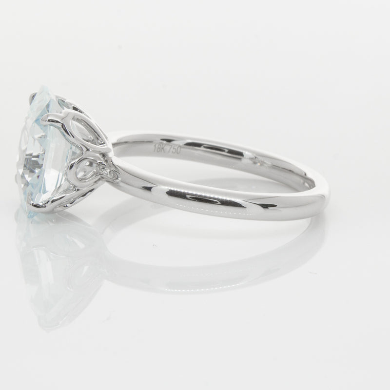 18ct White Gold Aquamarine Octavia Ring-Ring-Walker & Hall