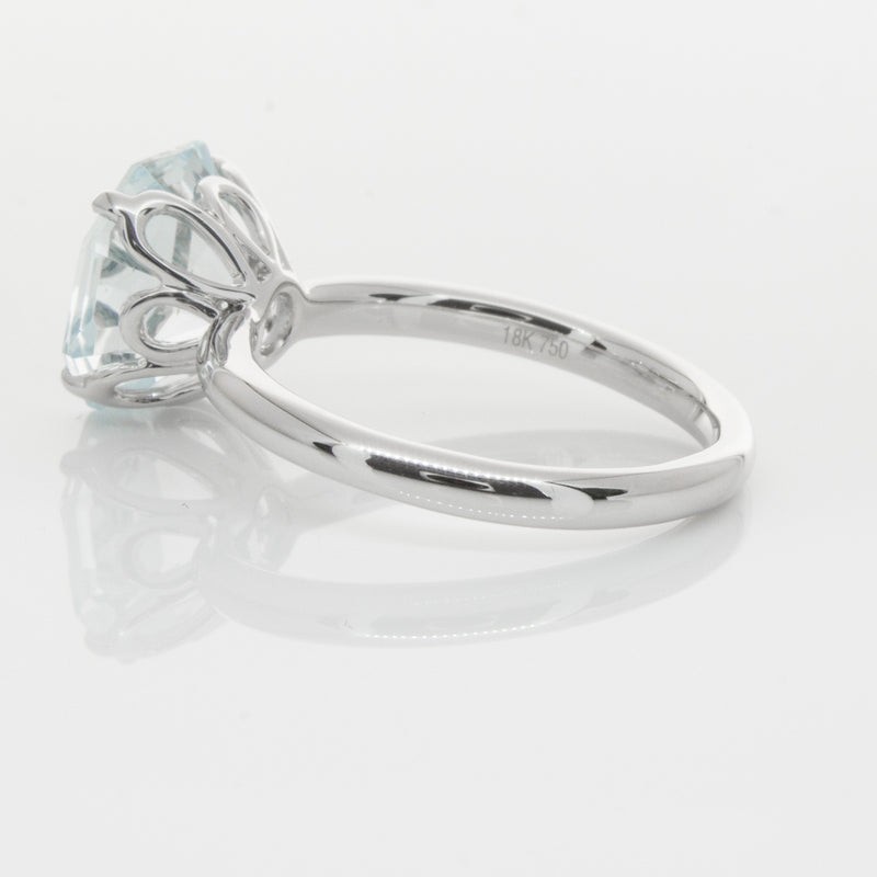 18ct White Gold Aquamarine Octavia Ring-Ring-Walker & Hall
