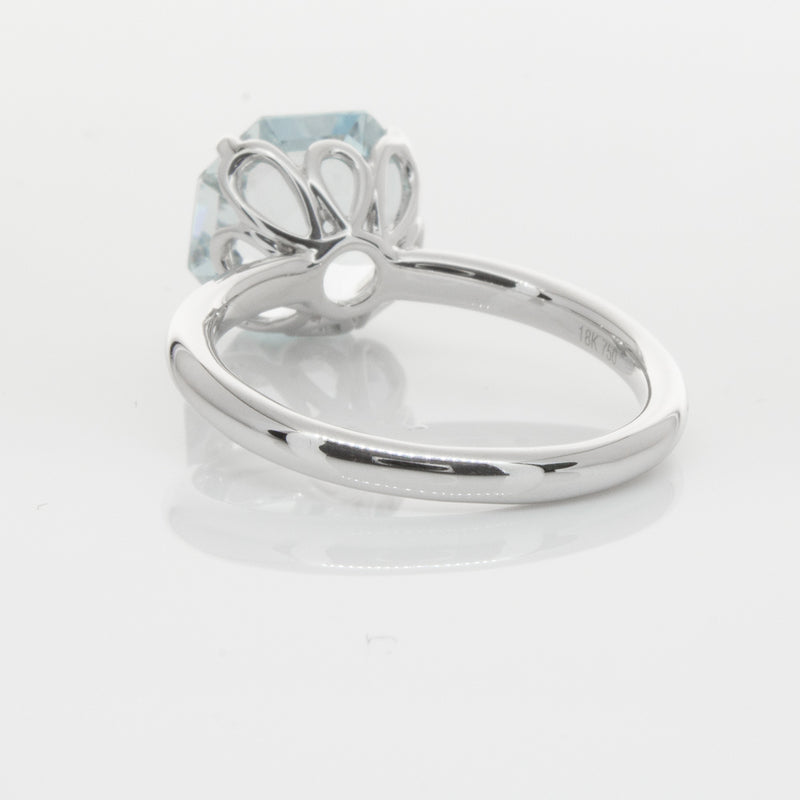 18ct White Gold Aquamarine Octavia Ring-Ring-Walker & Hall