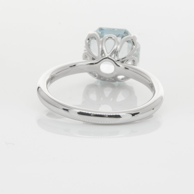 18ct White Gold Aquamarine Octavia Ring-Ring-Walker & Hall