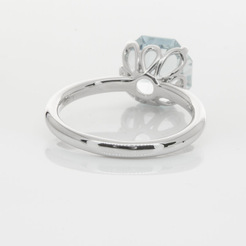 18ct White Gold Aquamarine Octavia Ring-Ring-Walker & Hall
