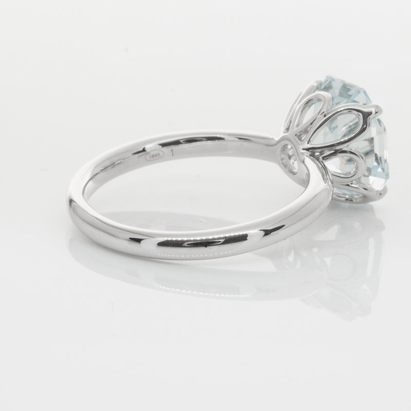 18ct White Gold Aquamarine Octavia Ring-Ring-Walker & Hall