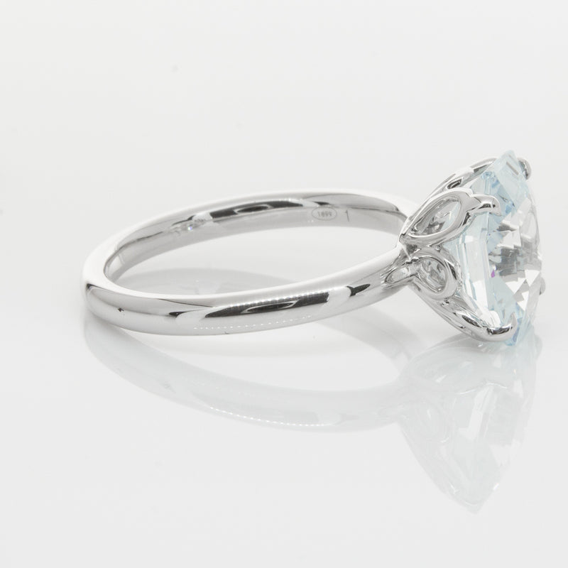 18ct White Gold Aquamarine Octavia Ring-Ring-Walker & Hall