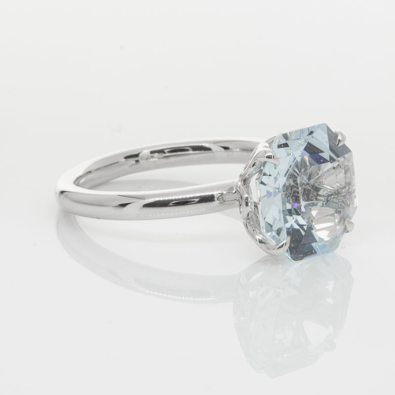 18ct White Gold Aquamarine Octavia Ring-Ring-Walker & Hall