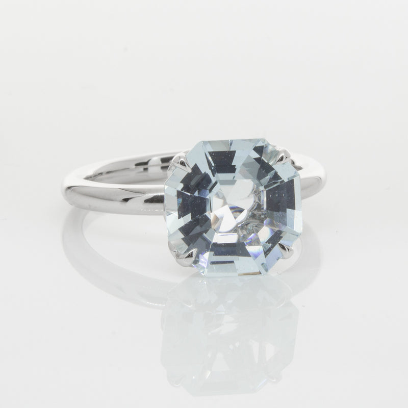 18ct White Gold Aquamarine Octavia Ring-Ring-Walker & Hall
