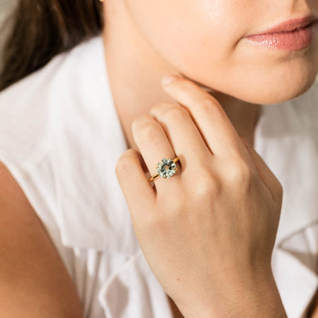 18ct Yellow Gold Aquamarine Octavia Ring-Ring-Walker & Hall