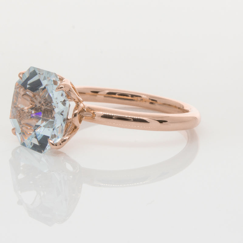 18ct Rose Gold Aquamarine Octavia Ring-Ring-Walker & Hall