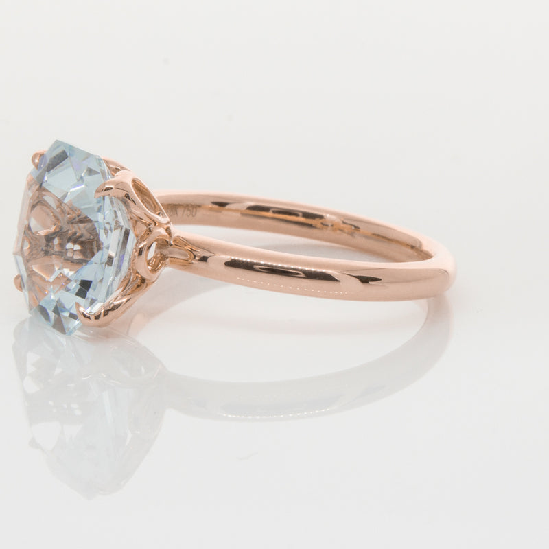 18ct Rose Gold Aquamarine Octavia Ring-Ring-Walker & Hall