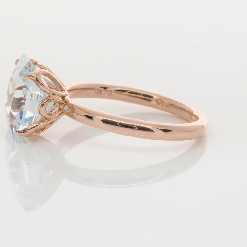 18ct Rose Gold Aquamarine Octavia Ring-Ring-Walker & Hall