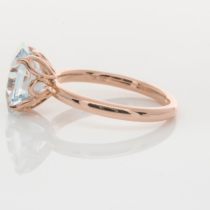 18ct Rose Gold Aquamarine Octavia Ring-Ring-Walker & Hall