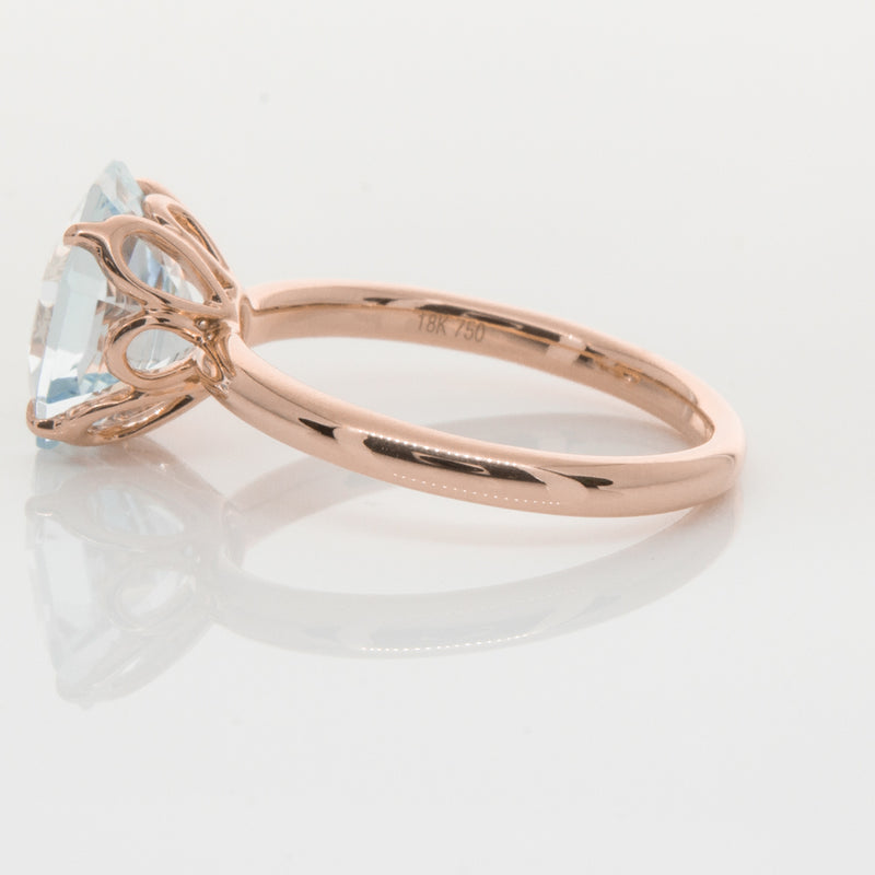 18ct Rose Gold Aquamarine Octavia Ring-Ring-Walker & Hall