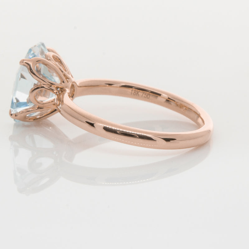 18ct Rose Gold Aquamarine Octavia Ring-Ring-Walker & Hall
