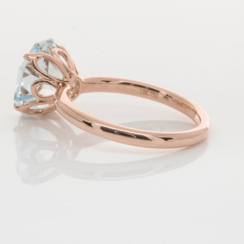 18ct Rose Gold Aquamarine Octavia Ring-Ring-Walker & Hall