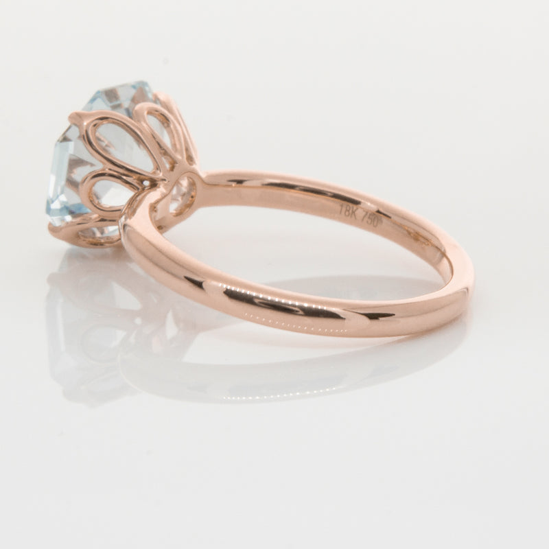 18ct Rose Gold Aquamarine Octavia Ring-Ring-Walker & Hall