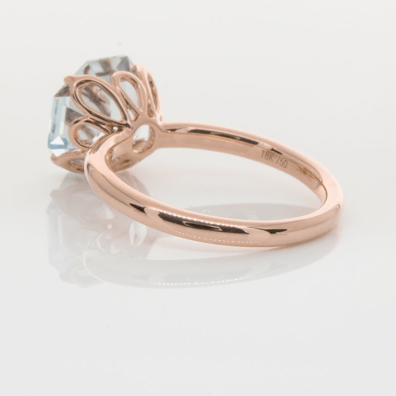 18ct Rose Gold Aquamarine Octavia Ring-Ring-Walker & Hall