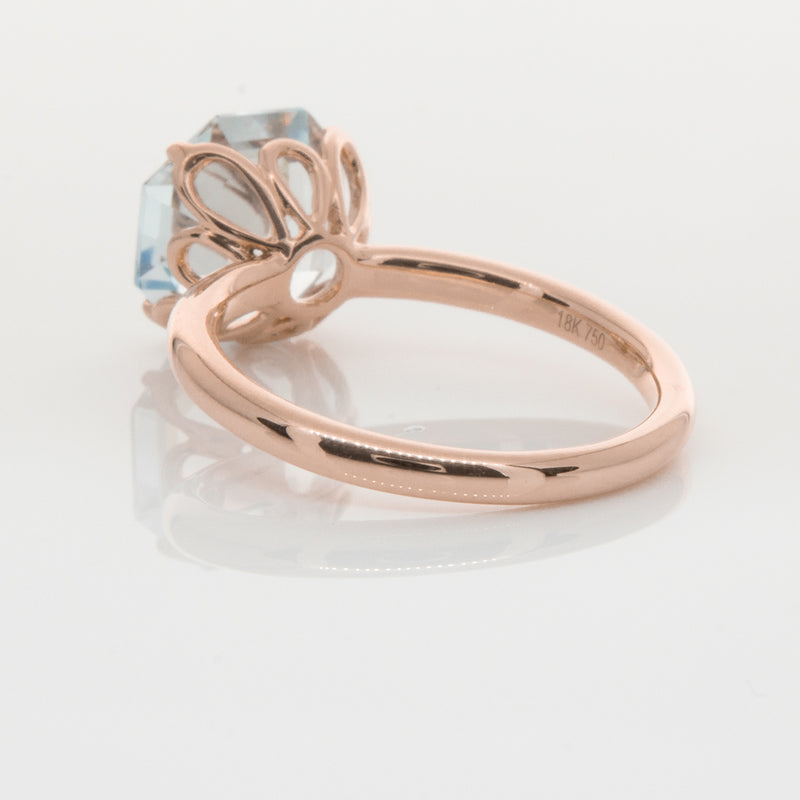 18ct Rose Gold Aquamarine Octavia Ring-Ring-Walker & Hall