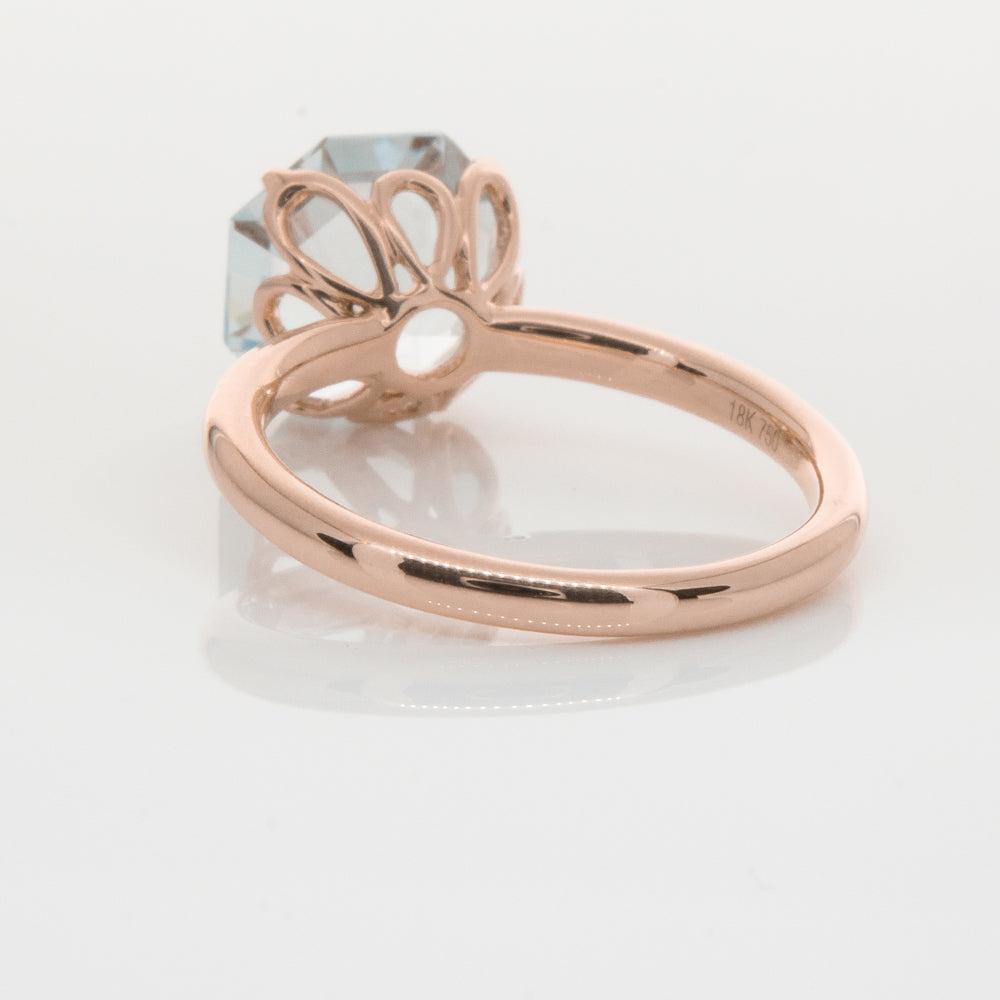 18ct Rose Gold Aquamarine Octavia Ring-Ring-Walker & Hall