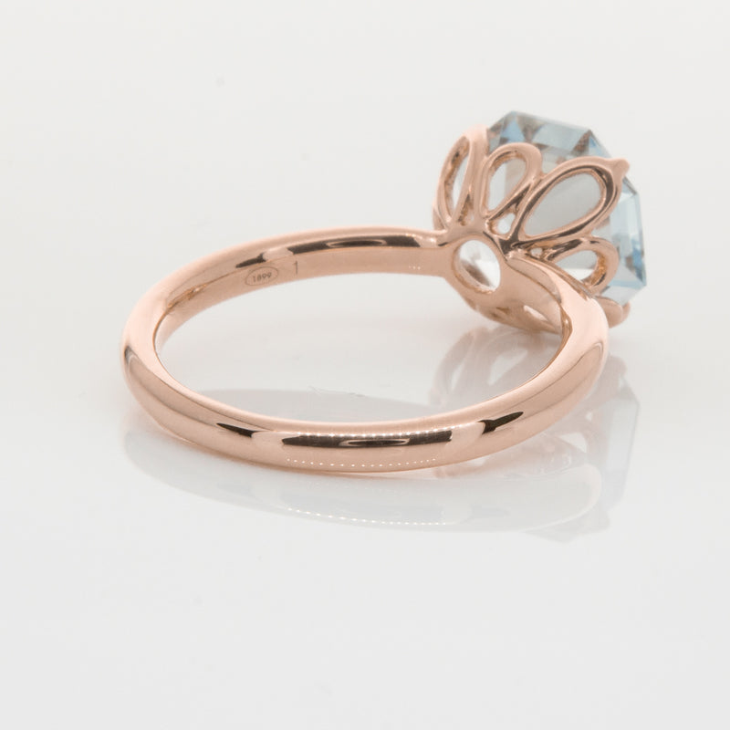 18ct Rose Gold Aquamarine Octavia Ring-Ring-Walker & Hall