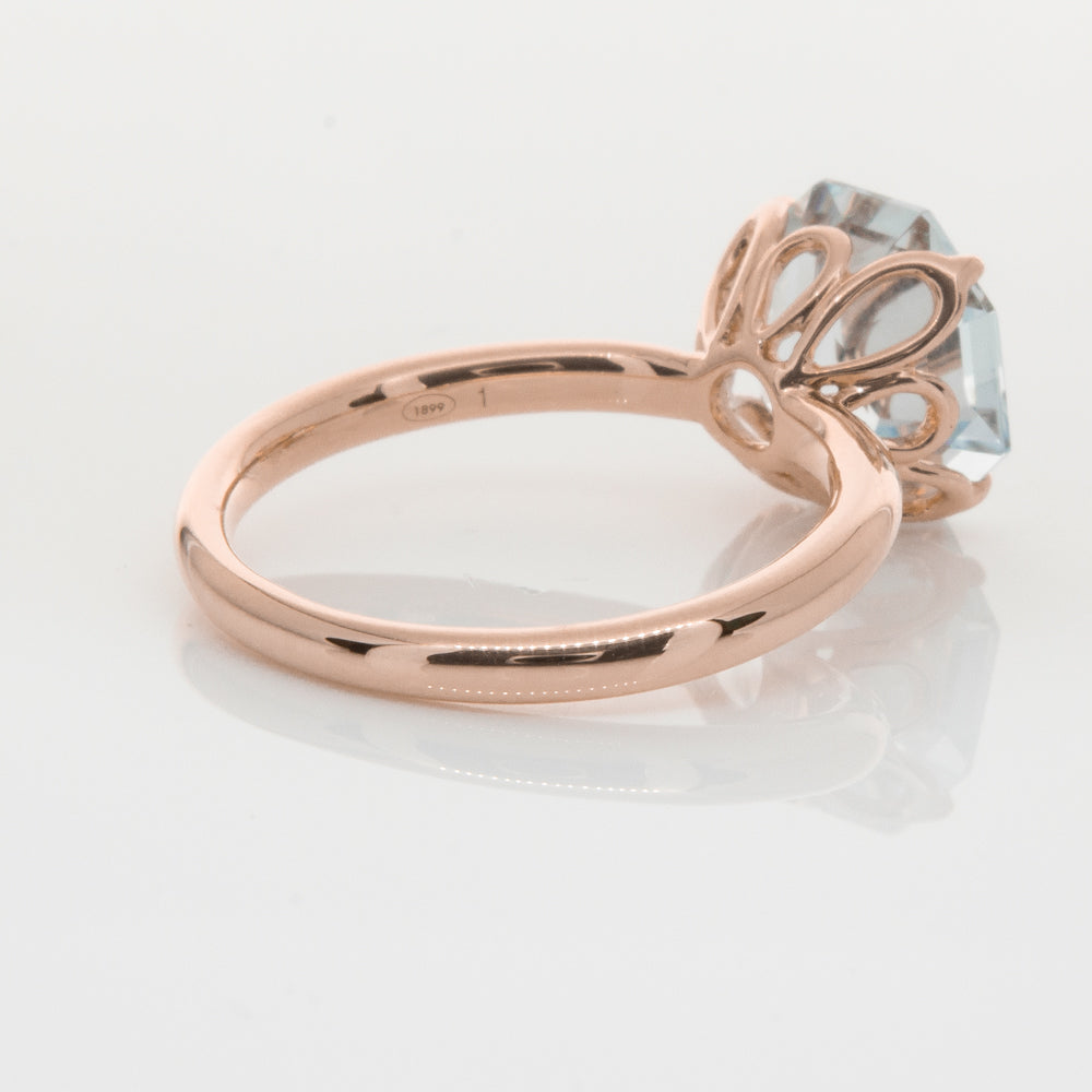 18ct Rose Gold Aquamarine Octavia Ring-Ring-Walker & Hall