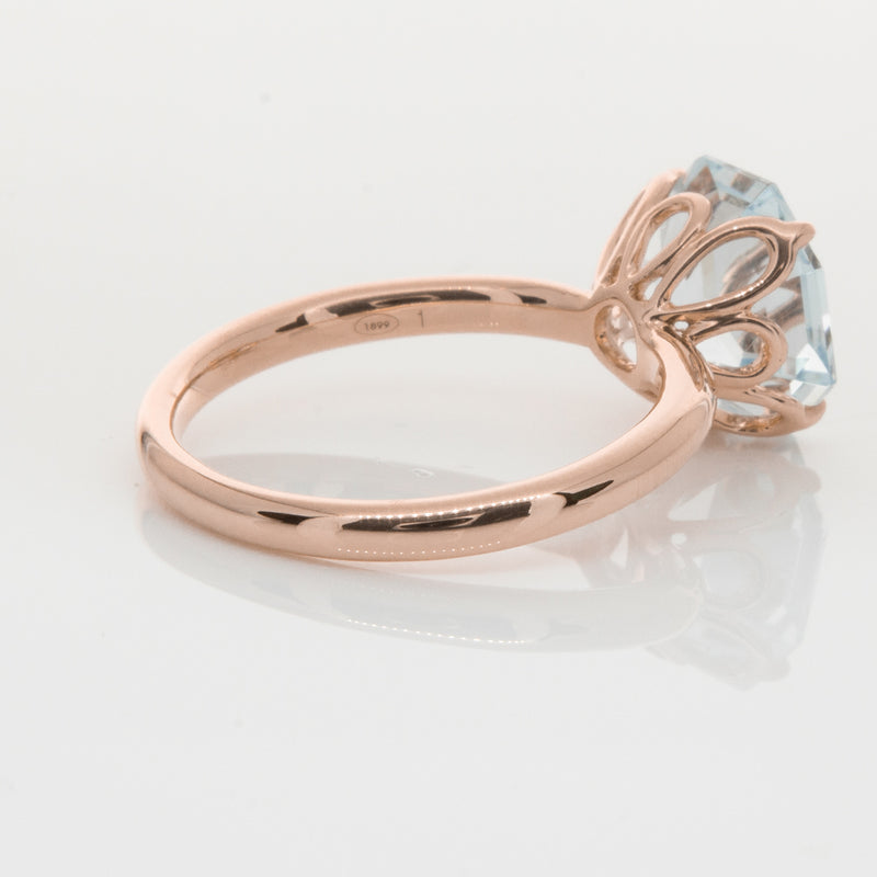 18ct Rose Gold Aquamarine Octavia Ring-Ring-Walker & Hall