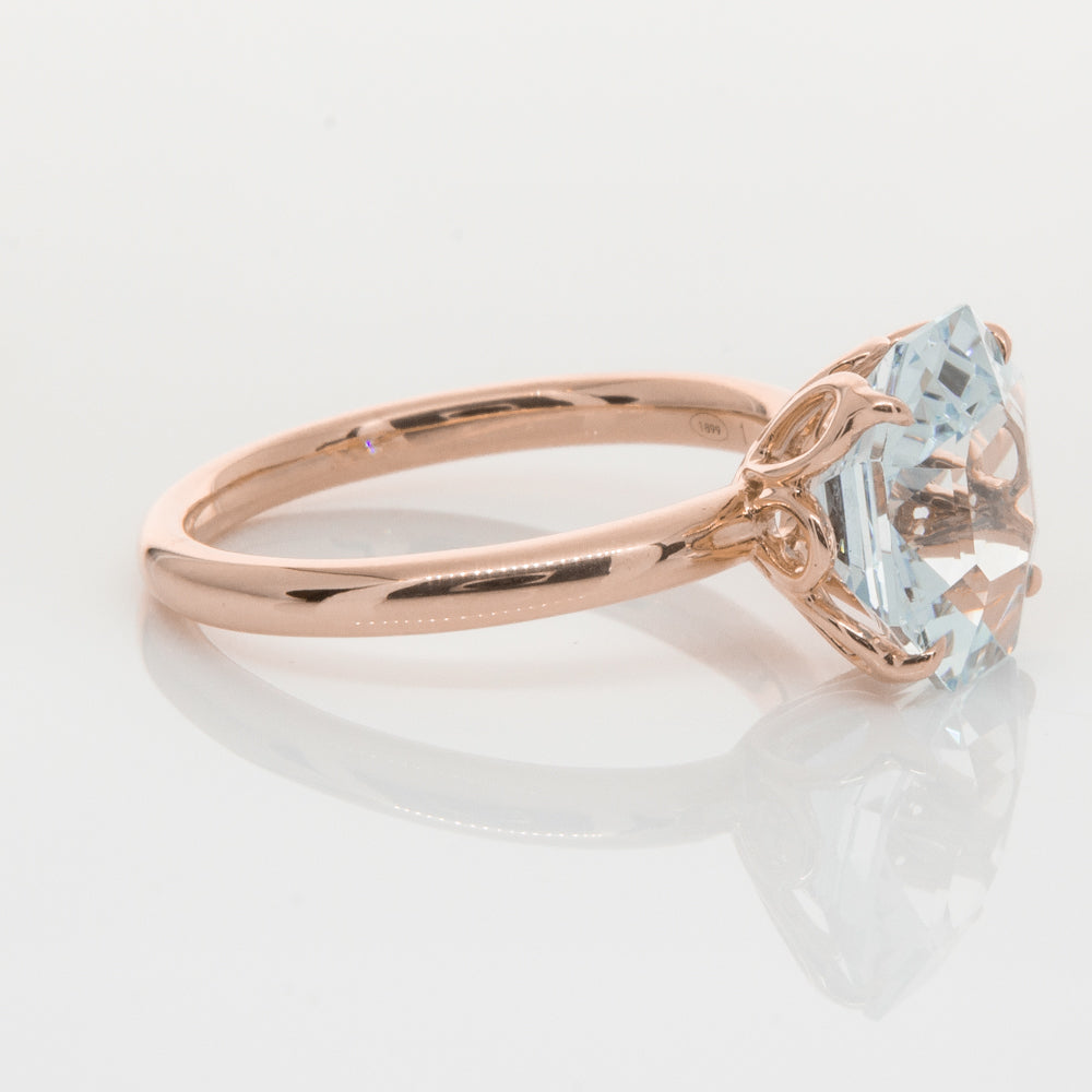 18ct Rose Gold Aquamarine Octavia Ring-Ring-Walker & Hall