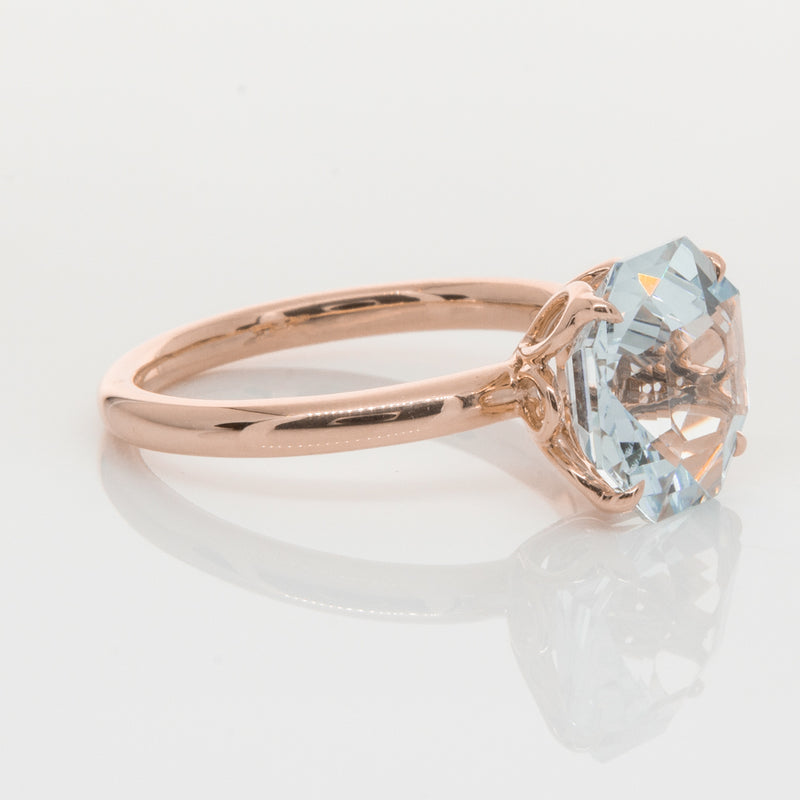 18ct Rose Gold Aquamarine Octavia Ring-Ring-Walker & Hall