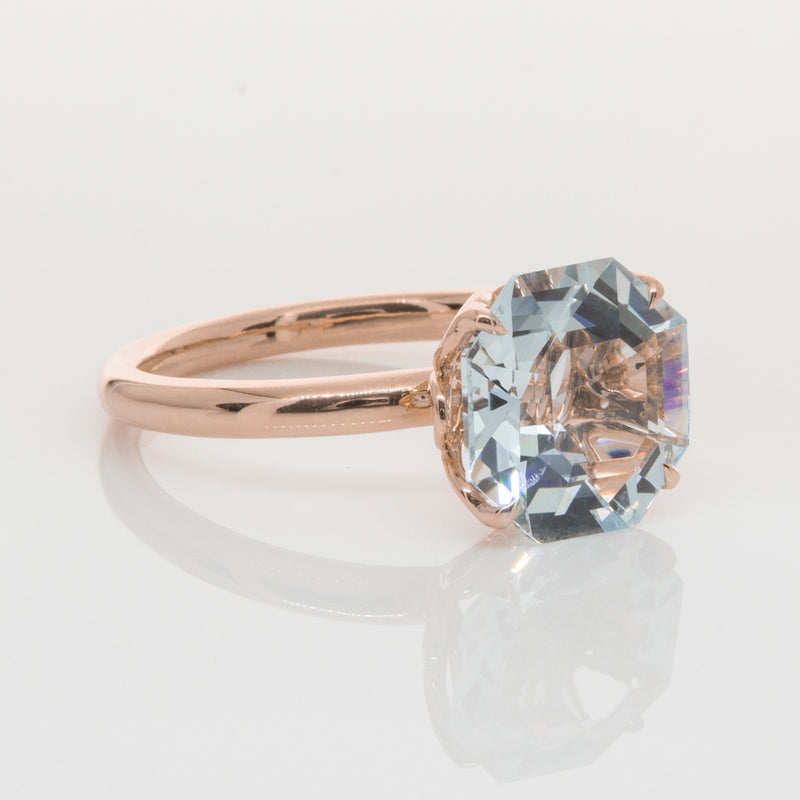 18ct Rose Gold Aquamarine Octavia Ring-Ring-Walker & Hall