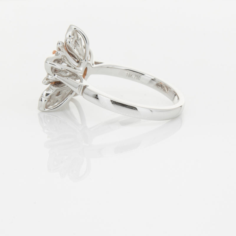 18ct White Gold Morganite & Diamond Maple Ring-Ring-Walker & Hall