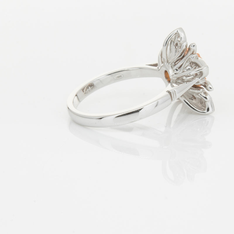 18ct White Gold Morganite & Diamond Maple Ring-Ring-Walker & Hall