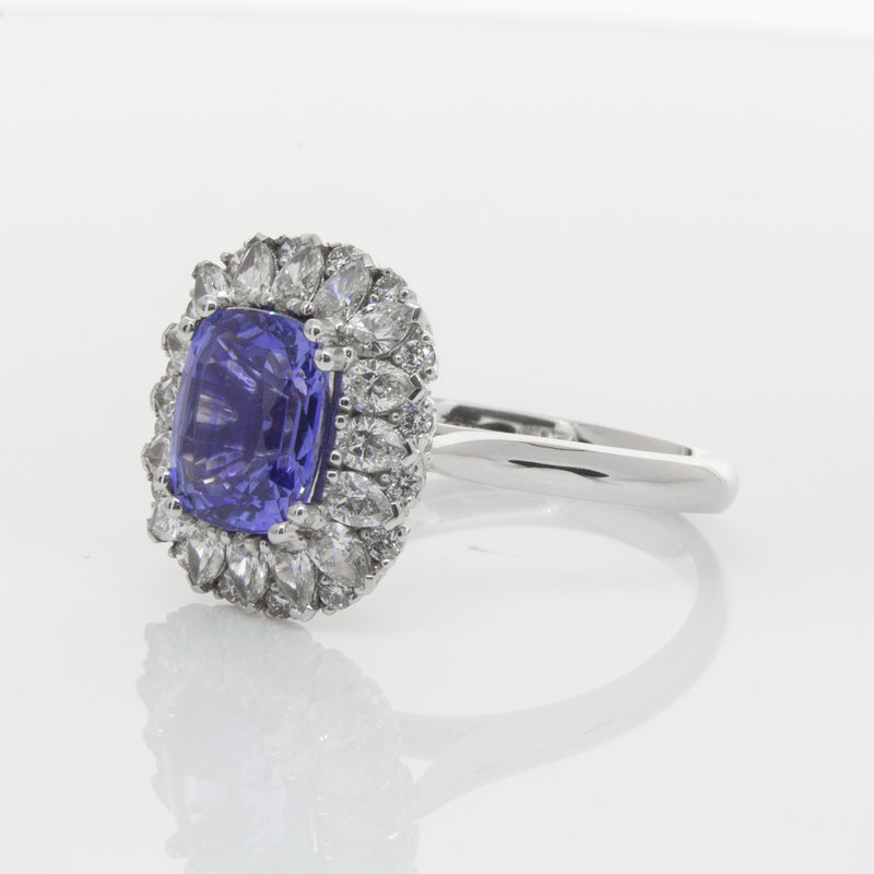 18ct White Gold Sapphire & Diamond Ring-Ring-Walker & Hall