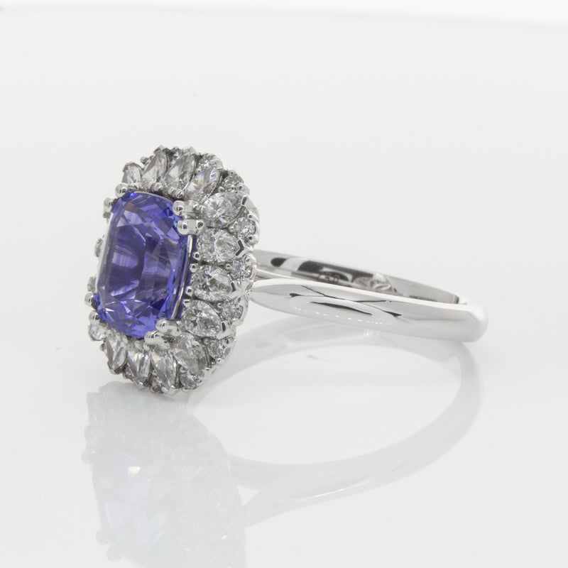 18ct White Gold Sapphire & Diamond Ring-Ring-Walker & Hall