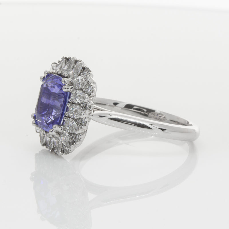 18ct White Gold Sapphire & Diamond Ring-Ring-Walker & Hall