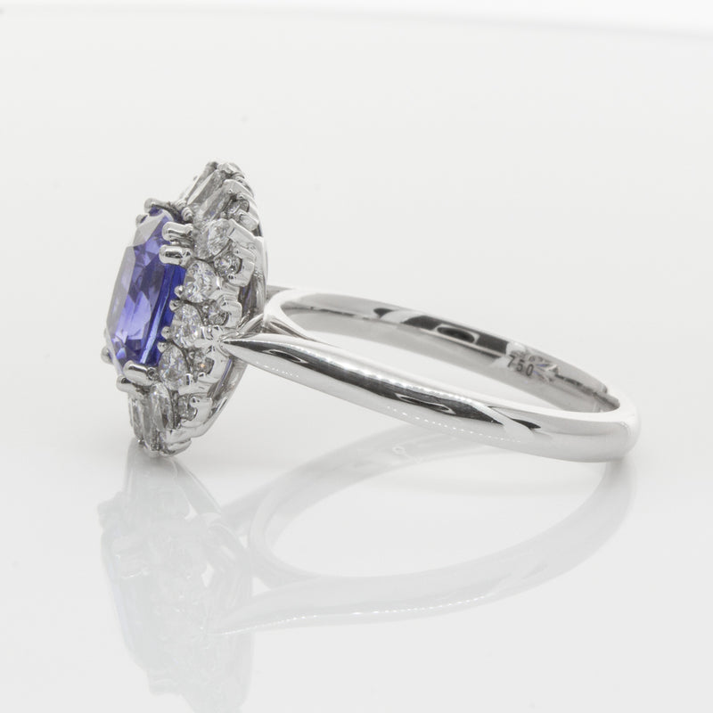 18ct White Gold Sapphire & Diamond Ring-Ring-Walker & Hall