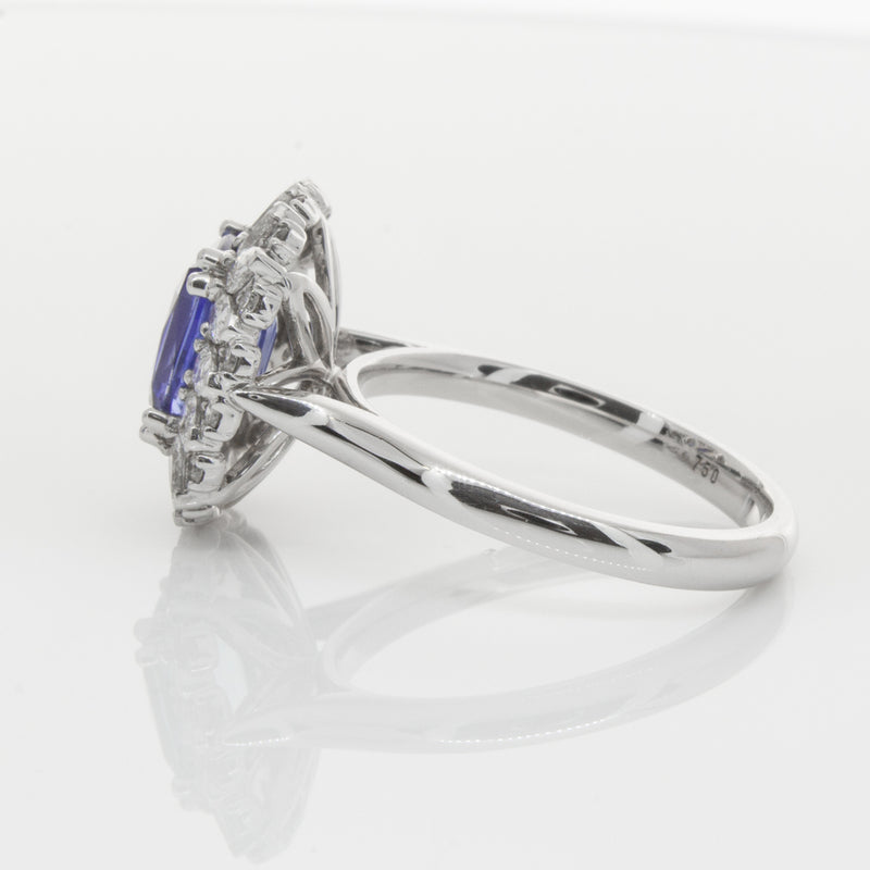 18ct White Gold Sapphire & Diamond Ring-Ring-Walker & Hall