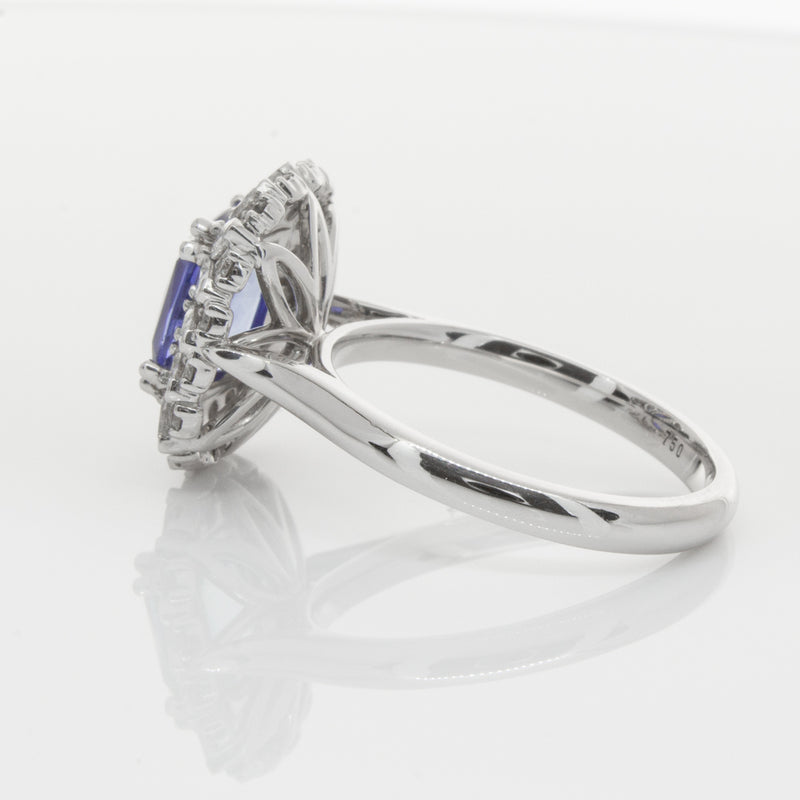 18ct White Gold Sapphire & Diamond Ring-Ring-Walker & Hall
