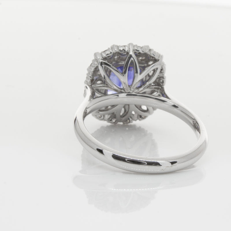 18ct White Gold Sapphire & Diamond Ring-Ring-Walker & Hall