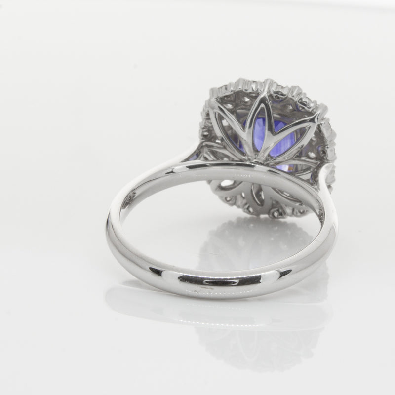 18ct White Gold Sapphire & Diamond Ring-Ring-Walker & Hall