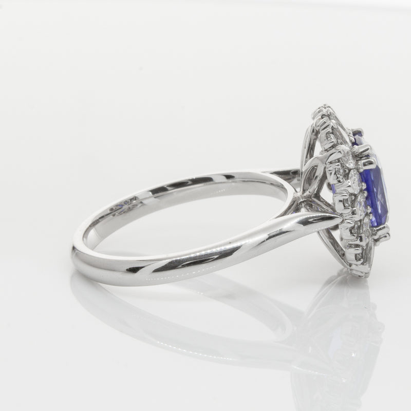 18ct White Gold Sapphire & Diamond Ring-Ring-Walker & Hall