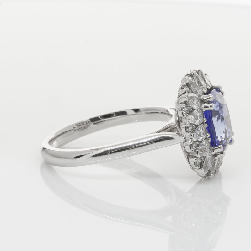 18ct White Gold Sapphire & Diamond Ring-Ring-Walker & Hall