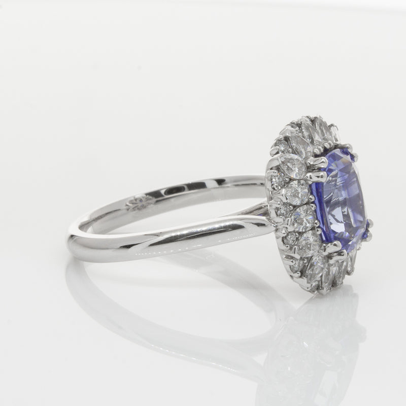 18ct White Gold Sapphire & Diamond Ring-Ring-Walker & Hall