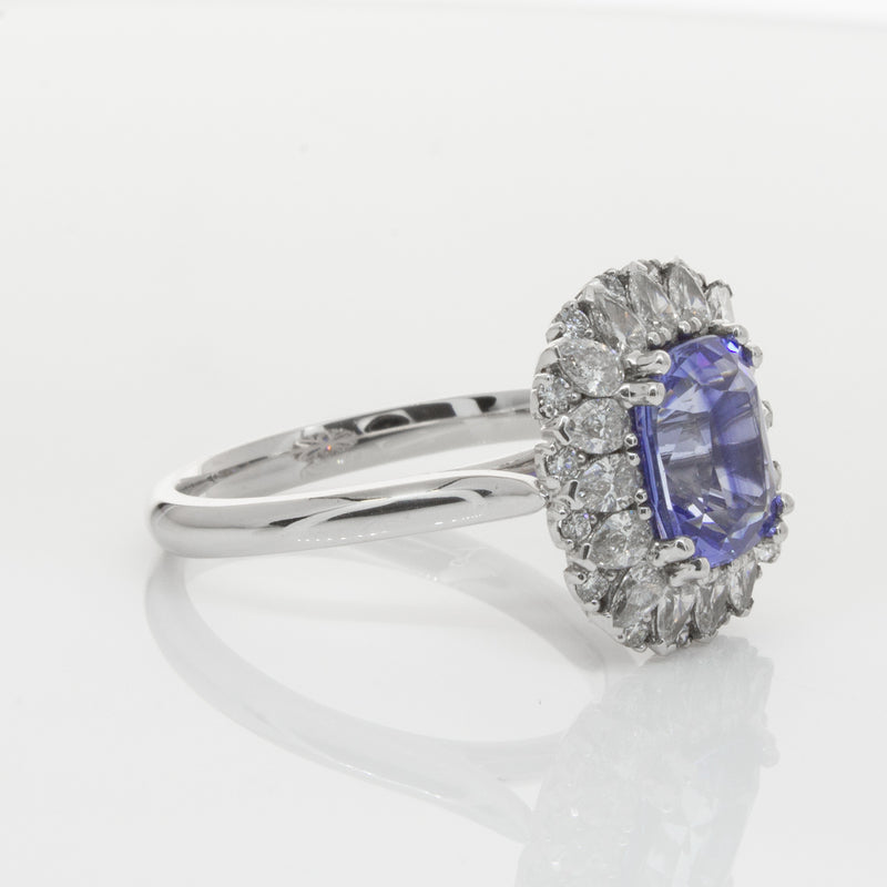 18ct White Gold Sapphire & Diamond Ring-Ring-Walker & Hall