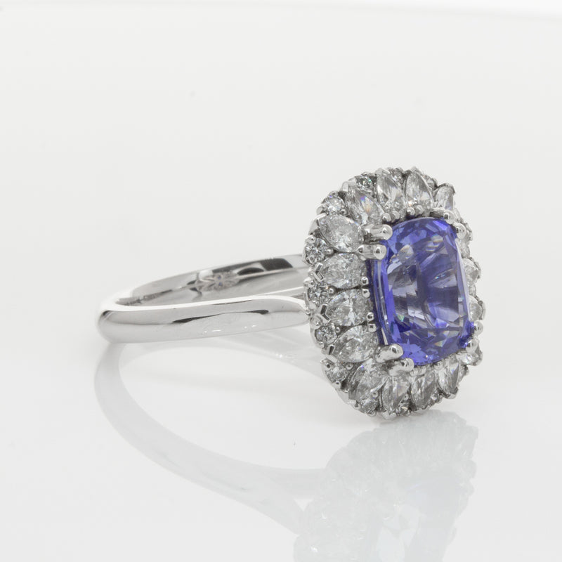 18ct White Gold Sapphire & Diamond Ring-Ring-Walker & Hall