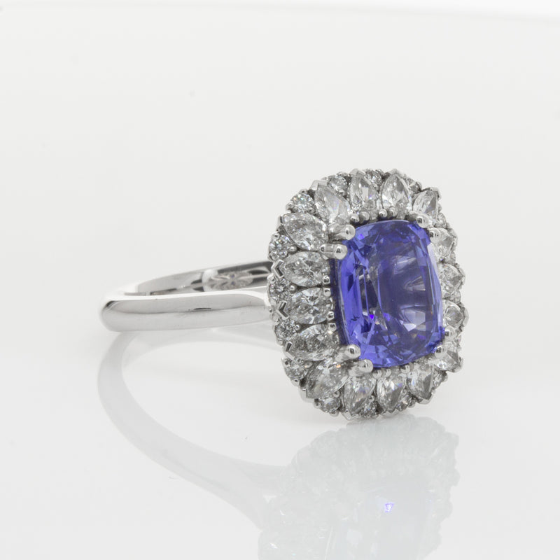 18ct White Gold Sapphire & Diamond Ring-Ring-Walker & Hall