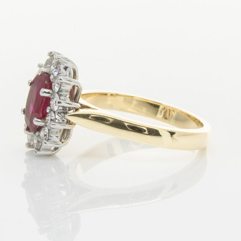 18ct Yellow & White Gold Ruby & Diamond Ring-Ring-Walker & Hall