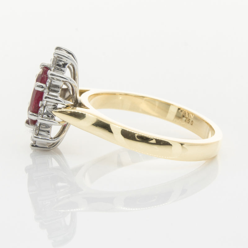 18ct Yellow & White Gold Ruby & Diamond Ring-Ring-Walker & Hall